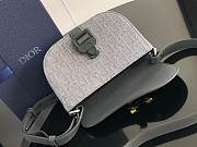 Kitlife Dior Mini Saddle Messenger Bag with Flap Grey 20x13.5x5.5cm  - 4