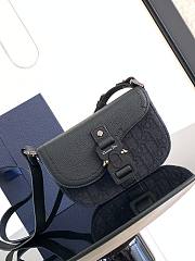 Kitlife Dior Mini Saddle Messenger Bag with Flap Black Oblique Jacquard 20x13.5x5.5cm  - 1