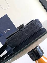 Kitlife Dior Mini Saddle Messenger Bag with Flap Black Oblique Jacquard 20x13.5x5.5cm  - 2