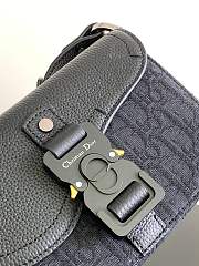 Kitlife Dior Mini Saddle Messenger Bag with Flap Black Oblique Jacquard 20x13.5x5.5cm  - 6