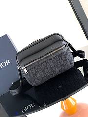 Kitlife Dior Rider 2.0 Zipped Messenger Bag Black Oblique Jacquard 23x17x7.5cm - 1