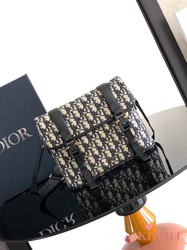 Kitlife Dior Hit The Road Bag Beige & Black Oblique Jacquard 24x18x8cm  - 1