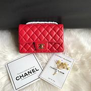 Kitlife Chanel Classic Flap Bag Lambskin Red In Gold Hardware 20x14x7cm  - 1