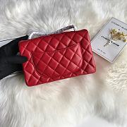 Kitlife Chanel Classic Flap Bag Lambskin Red In Gold Hardware 20x14x7cm  - 6
