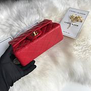Kitlife Chanel Classic Flap Bag Lambskin Red In Gold Hardware 20x14x7cm  - 5