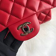 Kitlife Chanel Classic Flap Bag Lambskin Red In Silver Hardware 20x14x7cm  - 3