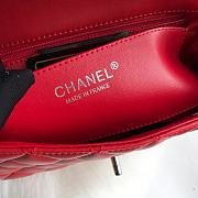 Kitlife Chanel Classic Flap Bag Lambskin Red In Silver Hardware 20x14x7cm  - 2
