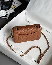 Kitlife Chanel Classic Flap Bag Lambskin Brown In Silver Hardware 20x14x7cm  - 5