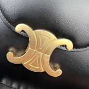 Kitlife Celine Besace Triomphe Black Calfskin Leather Chain Bag 199273 24.5x17x4cm - 2