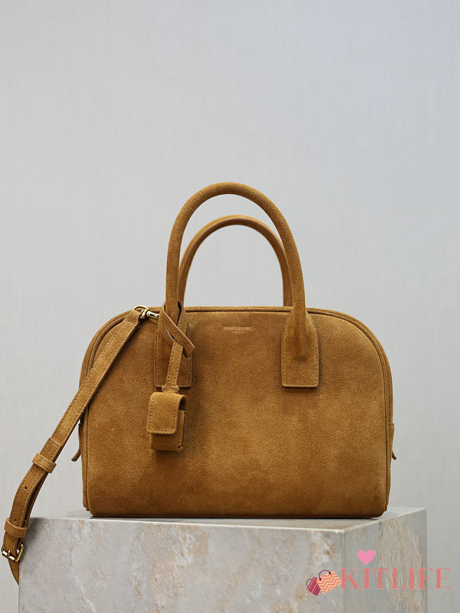 Kitlife Saint Laurent Sac De Jour Boston Small In Brown Suede Leather 851694 27×18×15cm - 1