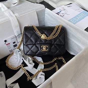Kitlife Chanel Sweetheart Crush Mini Flap Bag Black AS3828 12x19x8cm