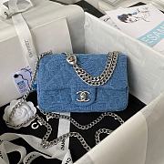 Kitlife Chanel Sweetheart Crush Mini Flap Bag Blue Denim AS3828 12x19x8cm  - 1