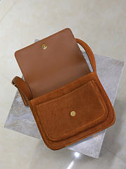 Kitlife Saint Laurent Niki Baby Shoulder Bag Brown Suede 633151 22×16.5×12cm  - 4