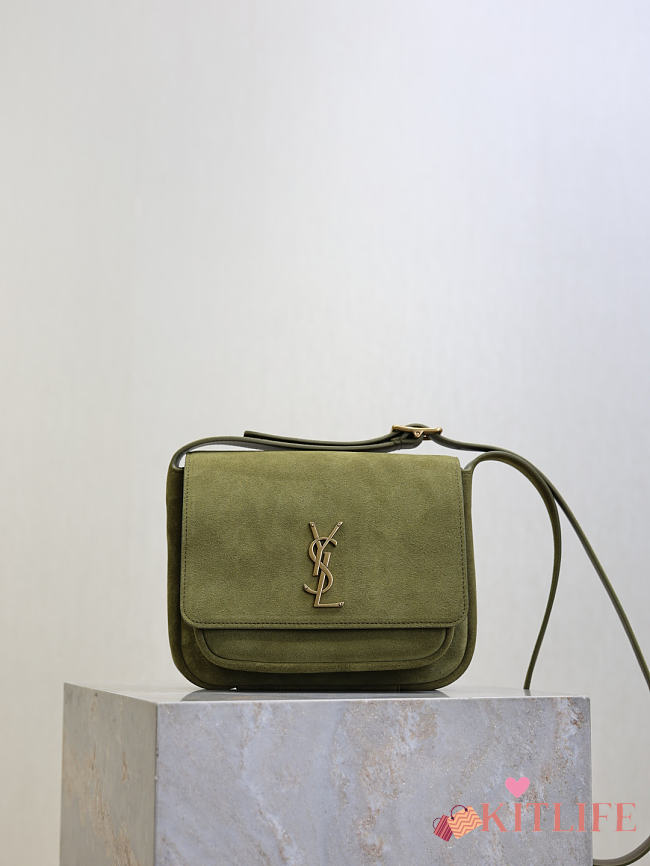 Kitlife Saint Laurent Niki Baby Shoulder Bag Green Suede 633151 22×16.5×12cm - 1