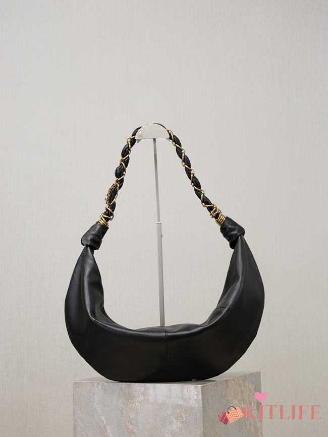 Kitlife Saint Laurent Amalia Hobo Bag In Black Lambskin 862210 23-62x28x4cm - 1