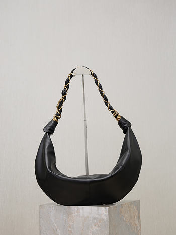 Kitlife Saint Laurent Amalia Hobo Bag In Black Lambskin 862210 23-62x28x4cm