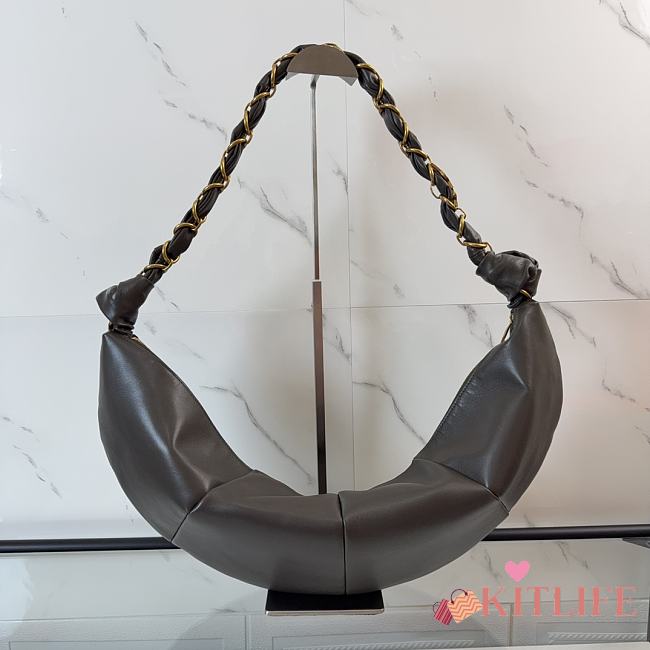 Kitlife Saint Laurent Amalia Hobo Bag In Green Khaki Lambskin 862210 23-62x28x4cm - 1