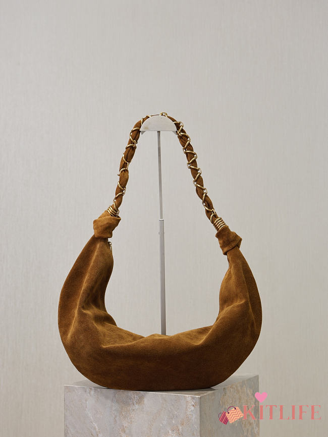 Kitlife Saint Laurent Amalia Hobo Bag In Brown Suede 862210 23-62x28x4cm  - 1