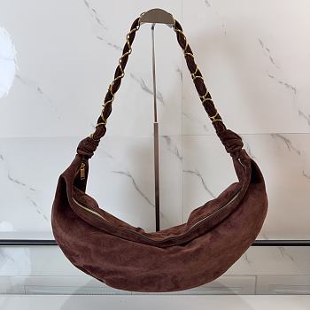Kitlife Saint Laurent Amalia Hobo Bag In Dark Brown Suede 862210 23-62x28x4cm 