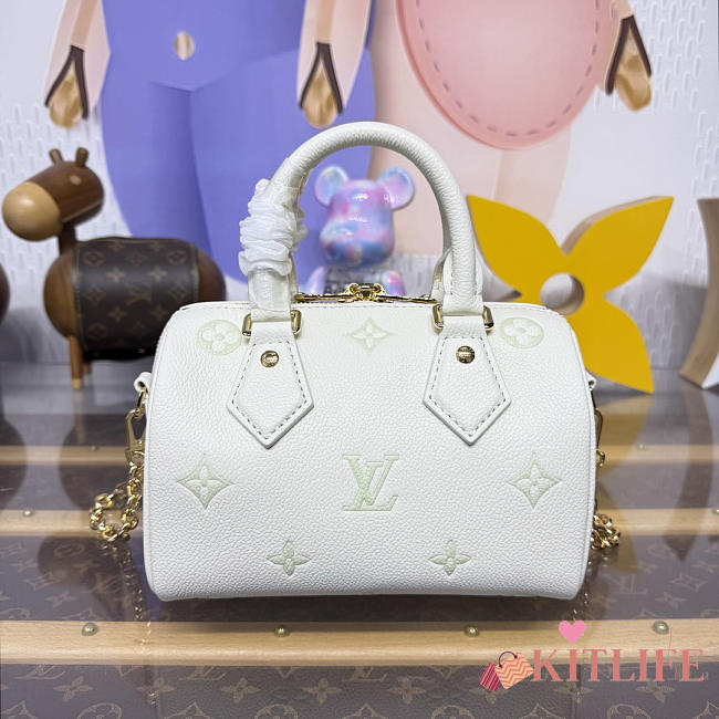 Kitlife Louis Vuitton Speedy Bandoulière 20 Bag Milky White Jade Green M27572 20.5x13.5x12cm  - 1