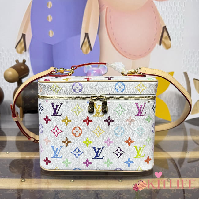 Kitlife Louis Vuitton Nice BB Cosmetic Bag Multicolor White M28340  24x14.5x18cm - 1