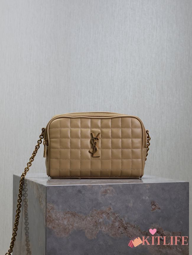 Kitlife Saint Laurent Le Cassandre Matelassé Carré Tan Lambskin Camera Bag 764809 19.5×14×4cm - 1