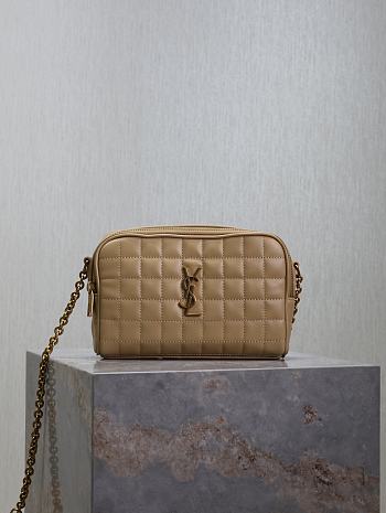 Kitlife Saint Laurent Le Cassandre Matelassé Carré Tan Lambskin Camera Bag 764809 19.5×14×4cm