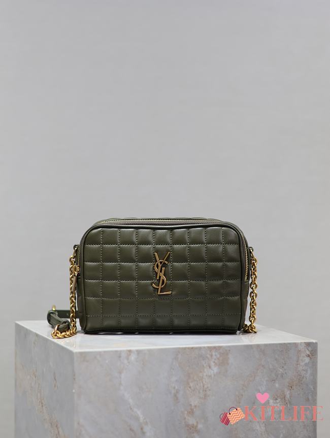 Kitlife Saint Laurent Le Cassandre Matelassé Carré Green Khaki  Lambskin Camera Bag 764809 19.5×14×4cm  - 1