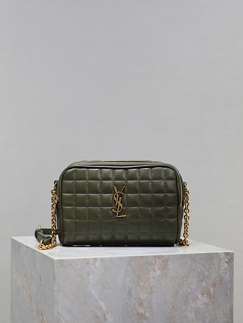 Kitlife Saint Laurent Le Cassandre Matelassé Carré Green Khaki  Lambskin Camera Bag 764809 19.5×14×4cm 