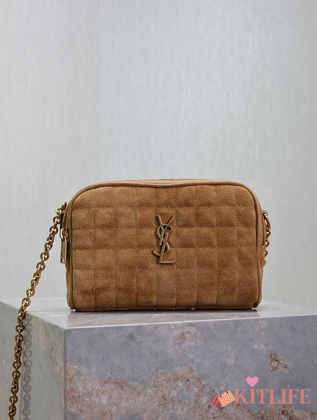 Kitlife Saint Laurent Le Cassandre Matelassé Carré Beige Suede Camera Bag 764809 19.5×14×4cm  - 1