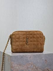 Kitlife Saint Laurent Le Cassandre Matelassé Carré Beige Suede Camera Bag 764809 19.5×14×4cm  - 1