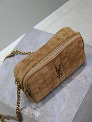 Kitlife Saint Laurent Le Cassandre Matelassé Carré Beige Suede Camera Bag 764809 19.5×14×4cm  - 2