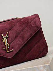 Kitlife Saint Laurent Lou Lou Bag Burgundy Suede 801437 24x14x7cm  - 2