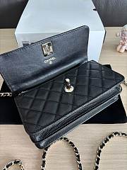 Kitlife Chanel Woc Handle Top Flap Bag Black Caviar Leather A96152 19cm - 3