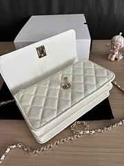 Kitlife Chanel Woc Handle Top Flap Bag White Caviar Leather A96152 19cm - 5