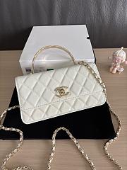 Kitlife Chanel Woc Handle Top Flap Bag White Caviar Leather A96152 19cm - 2