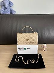 Kitlife Chanel Woc Handle Top Flap Bag Beige Caviar Leather A96152 19cm - 1