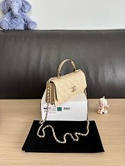Kitlife Chanel Woc Handle Top Flap Bag Beige Caviar Leather A96152 19cm - 6