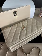 Kitlife Chanel Woc Handle Top Flap Bag Beige Caviar Leather A96152 19cm - 2