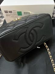 Kitlife Chanel Lambskin Quilted Crystal Top Handle Vanity Black 17cm - 6