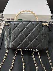 Kitlife Chanel Lambskin Quilted Crystal Top Handle Vanity Black 17cm - 5