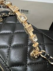 Kitlife Chanel Lambskin Quilted Crystal Top Handle Vanity Black 17cm - 3