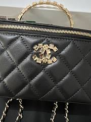 Kitlife Chanel Lambskin Quilted Crystal Top Handle Vanity Black 17cm - 2