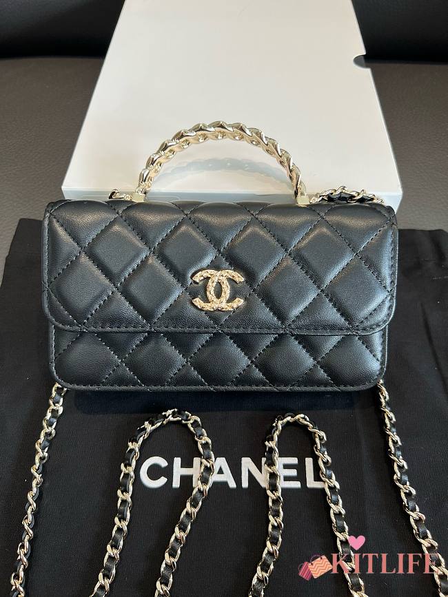 Kitlife Chanel Camellia Adjusting Chain Bag Black 17cm - 1