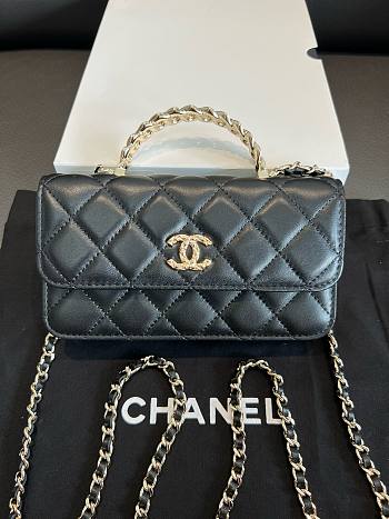 Kitlife Chanel Camellia Adjusting Chain Bag Black 17cm