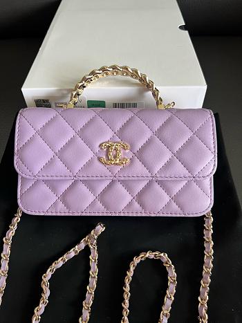 Kitlife Chanel Camellia Adjusting Chain Bag Purple 17cm
