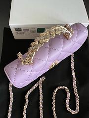 Kitlife Chanel Camellia Adjusting Chain Bag Purple 17cm - 6