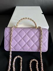 Kitlife Chanel Camellia Adjusting Chain Bag Purple 17cm - 4