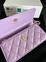 Kitlife Chanel Camellia Adjusting Chain Bag Purple 17cm - 2