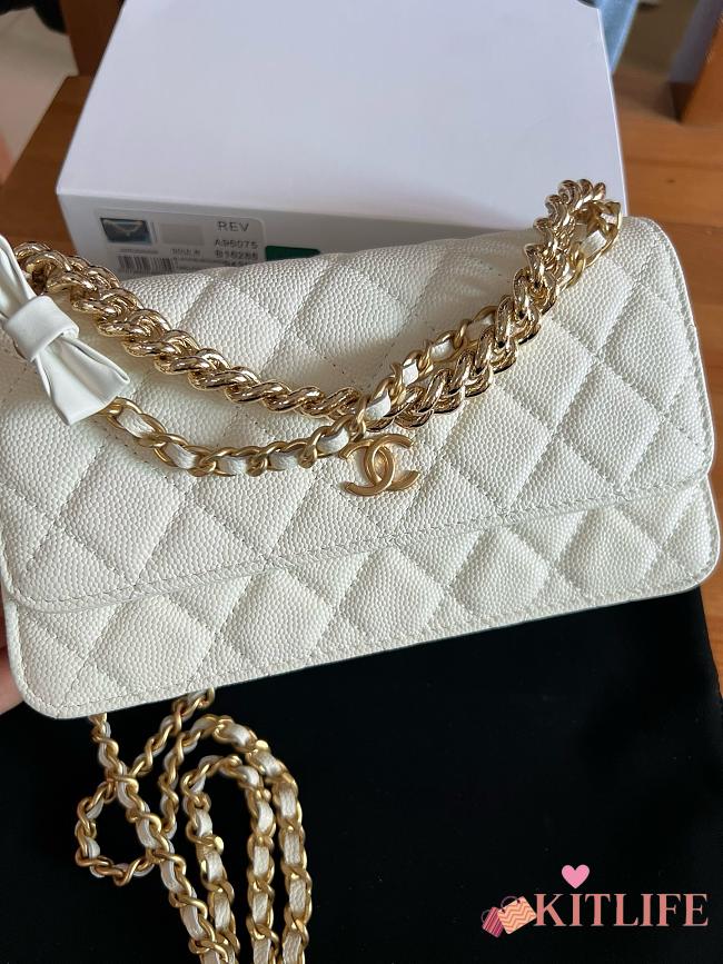 Kitlife Chanel 24S Chain Bow Bag White 19cm  - 1
